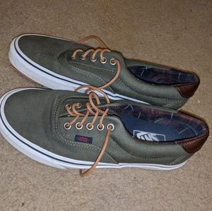 Dark green vans with leather heel
